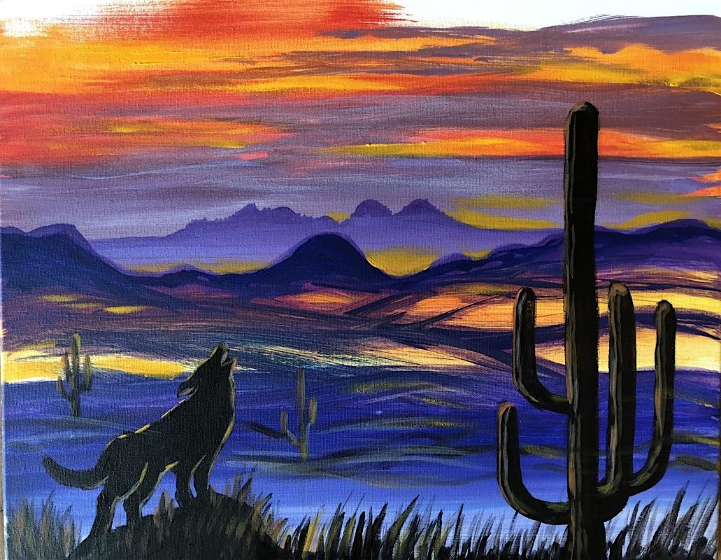 The beautiful Coyote Call Paint and Sip Painting event