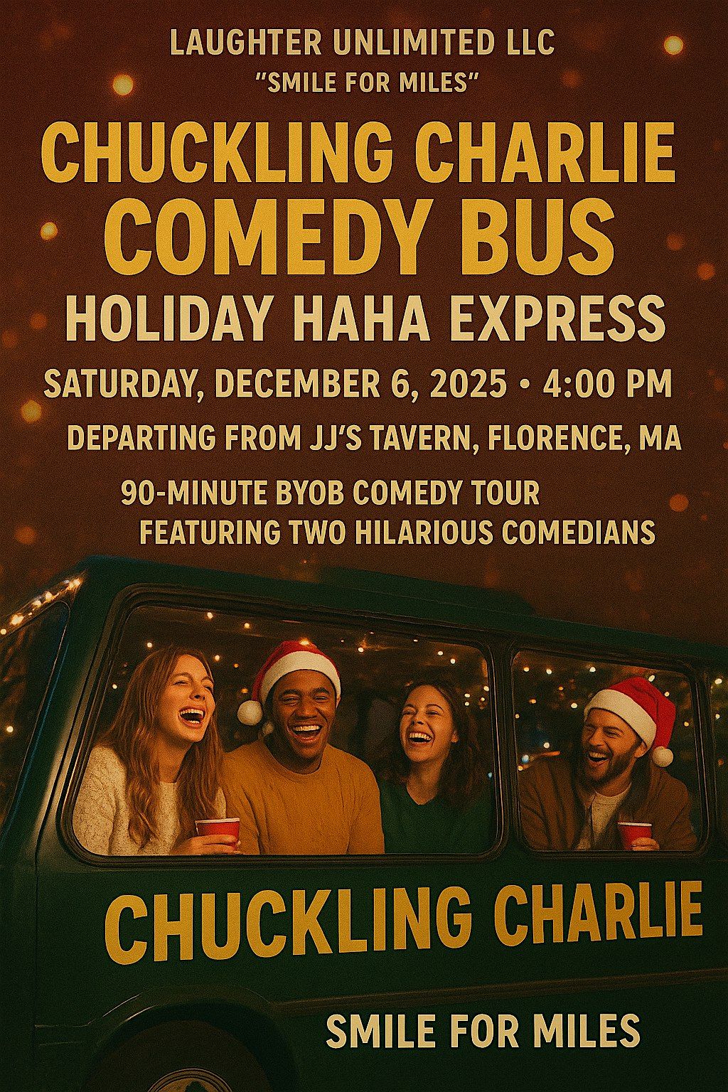 Chuckling Charlie Comedy Bus \u2014 End-of-Year Laugh-Off!