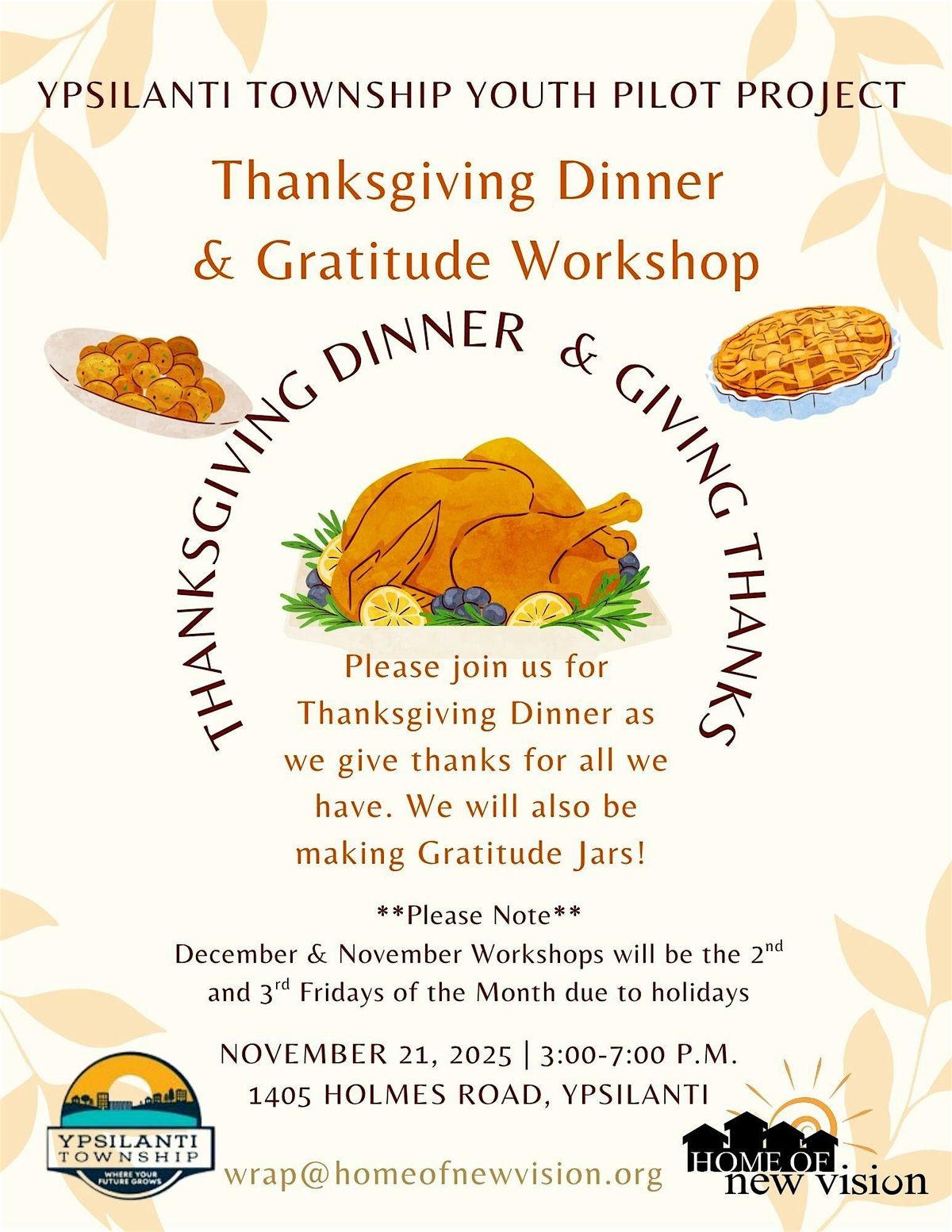 Ypsilanti Township Pilot Project  Thanksgiving Dinner & Gratitude Workshop