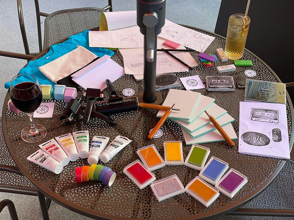 Linocut & Lambrusco- A Printmaking Workshop - DIY Holiday Cards