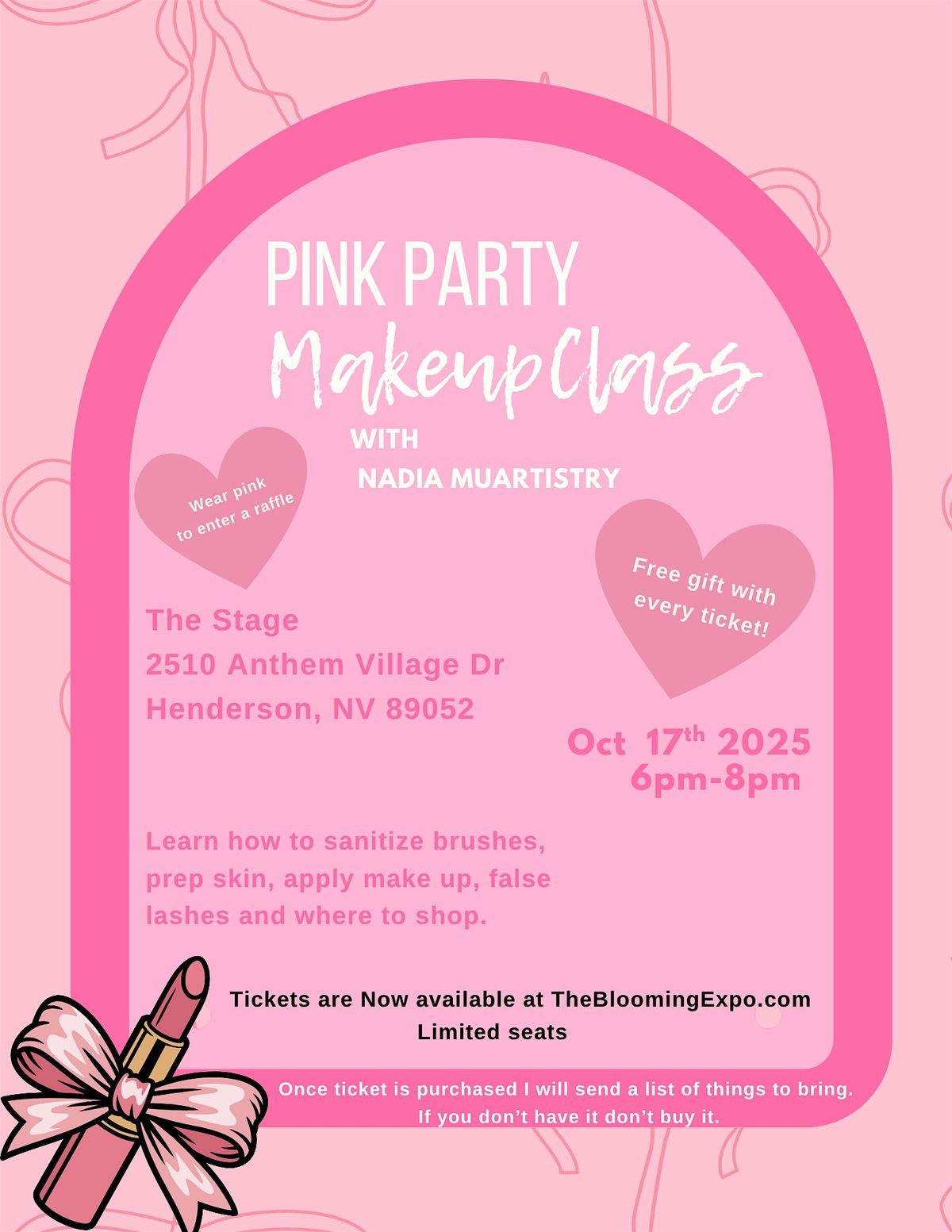 Pink Party Makeup Class