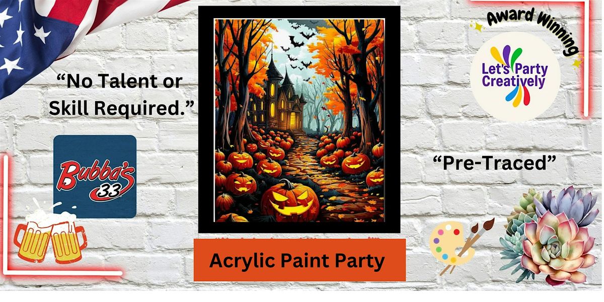 Spooky Pumpkin Halloween Painting