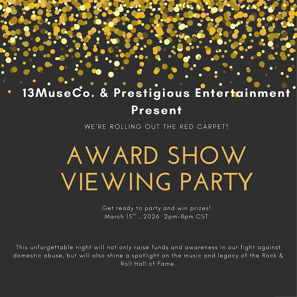 Charity Oscar's Viewing Party  in the Western Suburbs