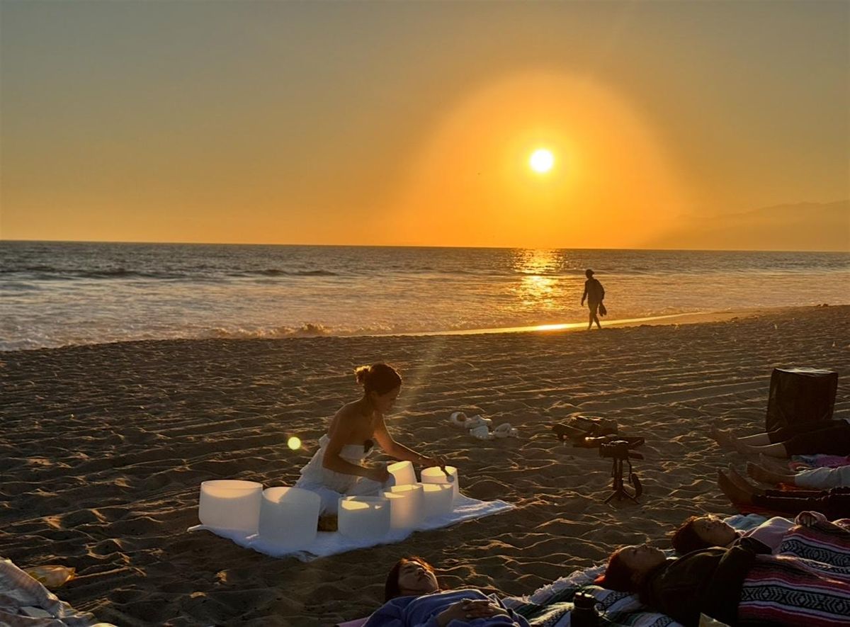 Santa Monica beach morning ritual sound bath (streach and breath work)