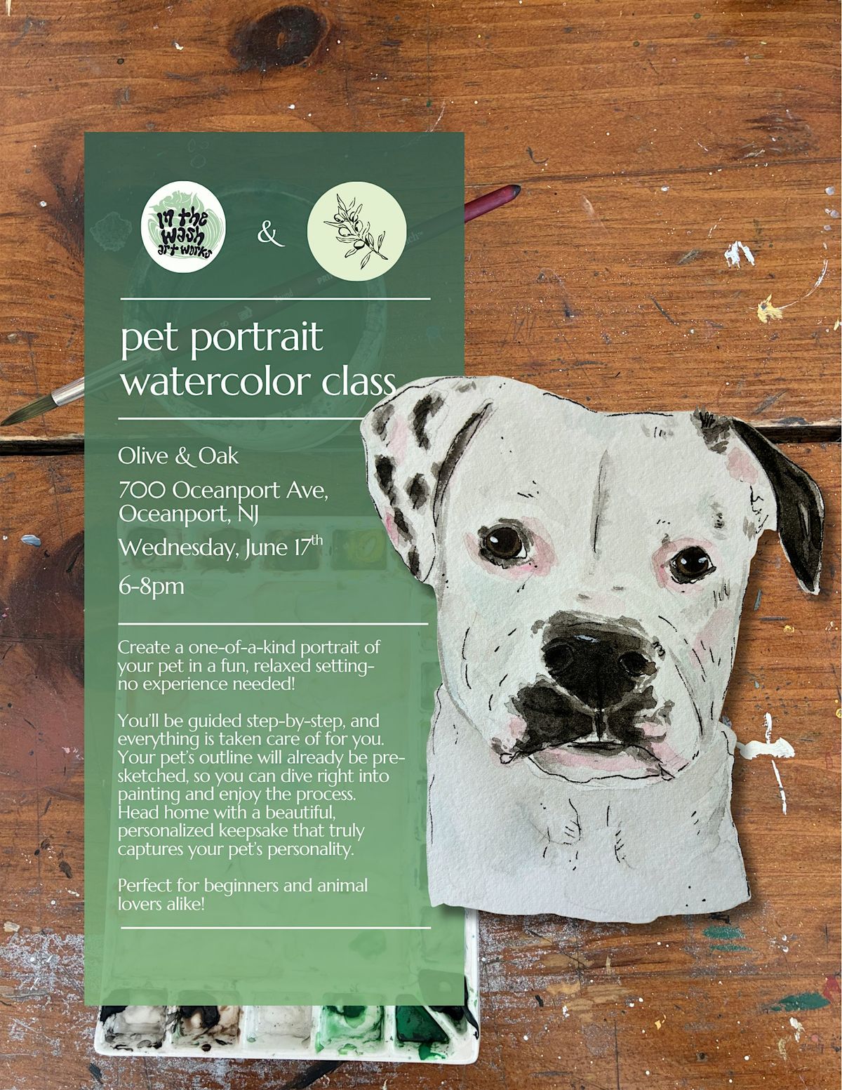 Watercolor Pet Portrait Class