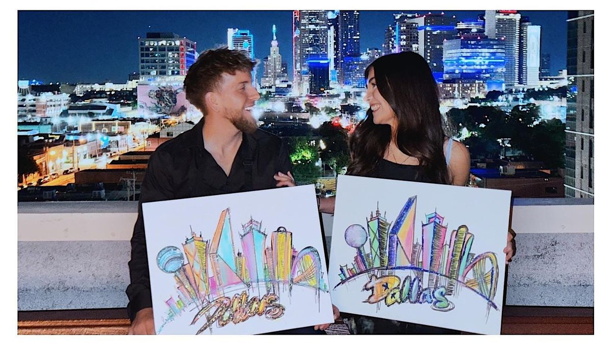 Paint and Sip Date - Private Rooftop Paint & Date for Two - BYOB Art Class