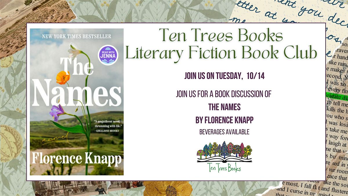 Literary Book Club at Ten Trees Books "The Names"