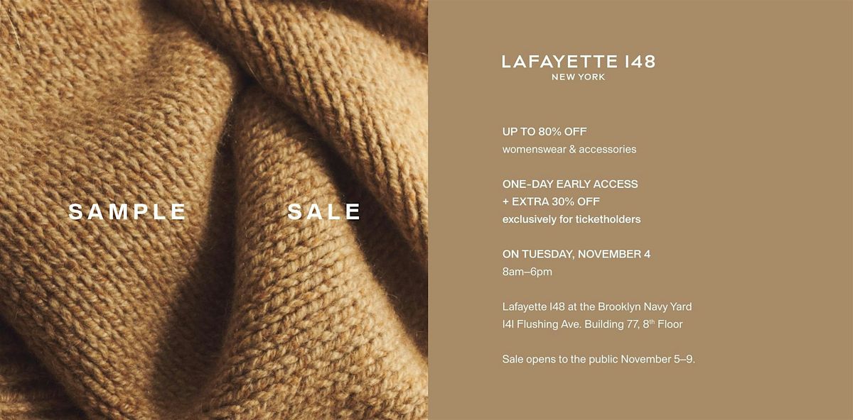 Lafayette 148 Sample Sale: One-Day Early Access + Extra 30% Off