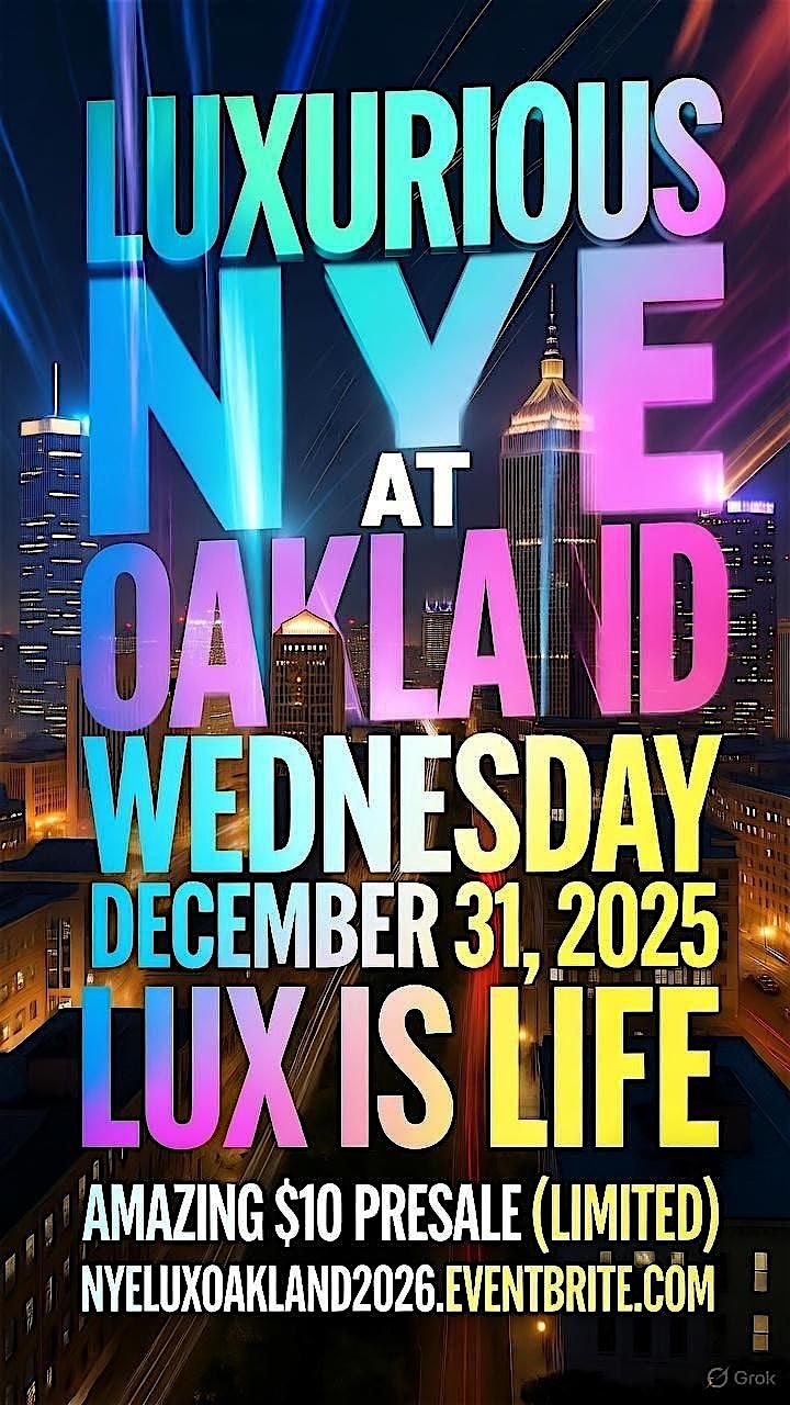 Luxurious NYE At Lux Oakland December 31, 2025 AMAZING $10 PRESALE