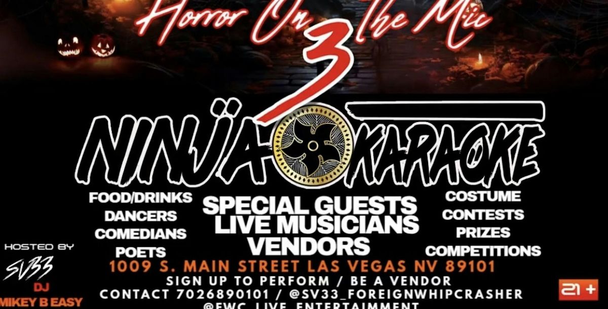 HORROR ON THE MIC 3 \/ ALL GENRES \/ HIP HOP \/ ROCK \/ POET \/ COMEDY \/ PAINT