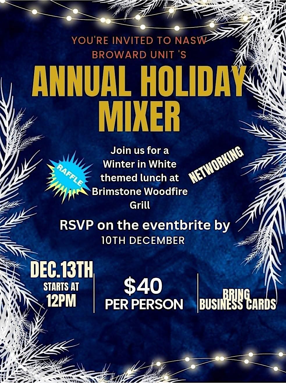 Broward Unit NASW-Annual Holiday Mixer