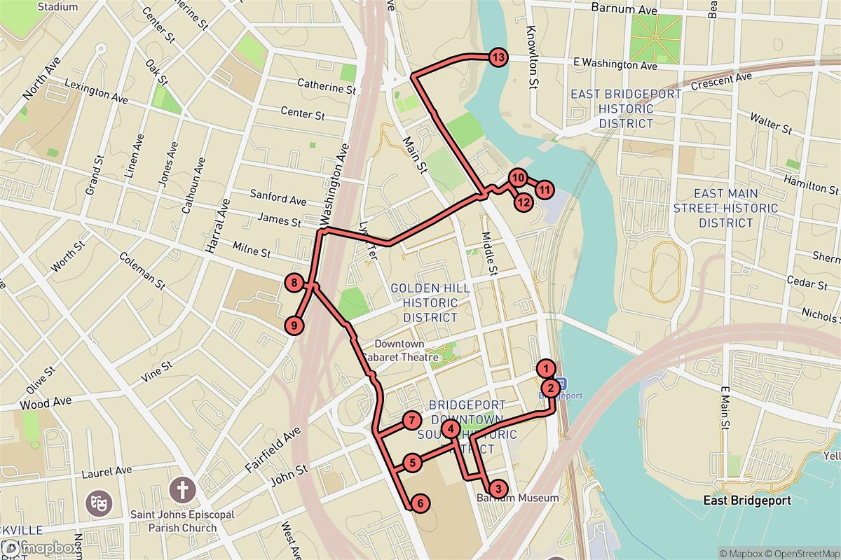 Bridgeport Audio Tour: Tracks, Treasures & Tides of the City\u2019s Heart