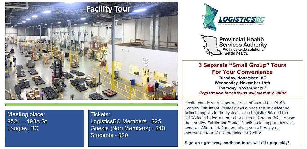 LogisticsBC Tour of the PHSA Langley Fulfillment Center