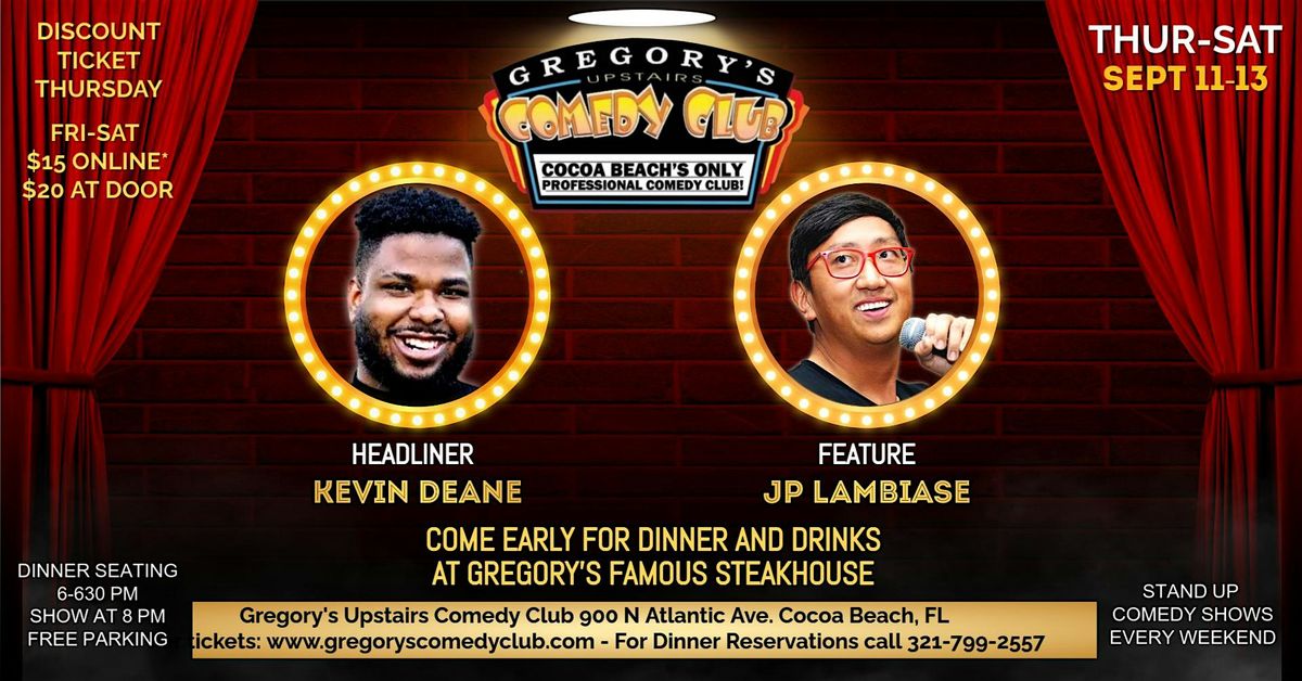 Sept 11-Sept 13 Gregory's Comedy Club