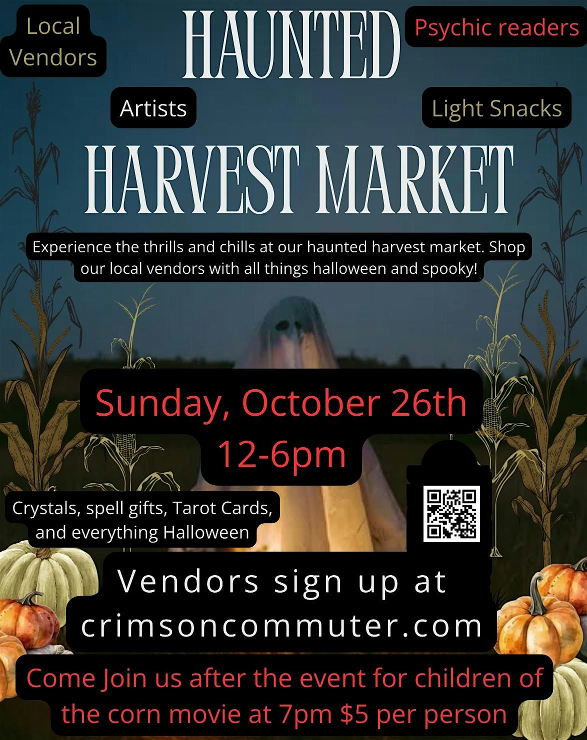 Haunted Harvest Market at Crimson Commuter-Reiki, Tarot, & Crystals