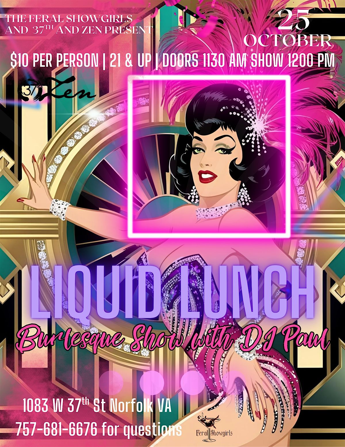 Liquid Lunch at Zen! Burlesque Lunch Spectacular with DJ Paul!