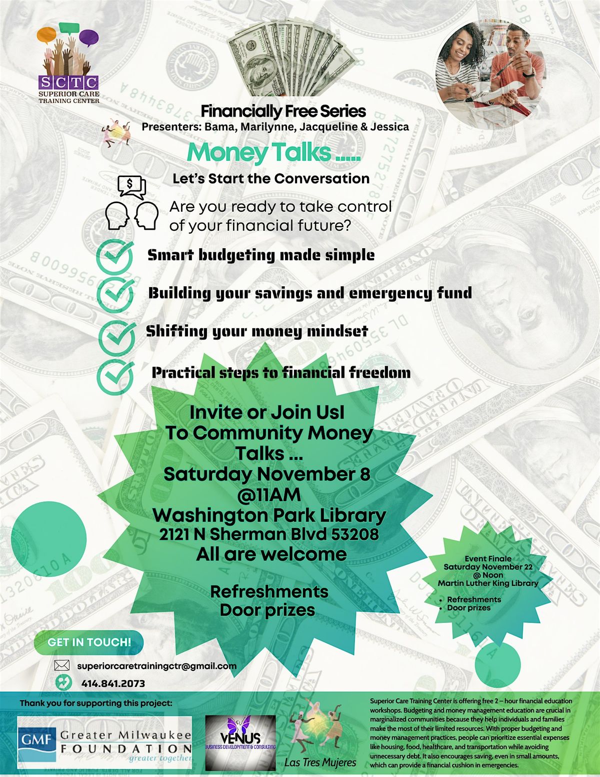 Financially Free Money Talks Workshop
