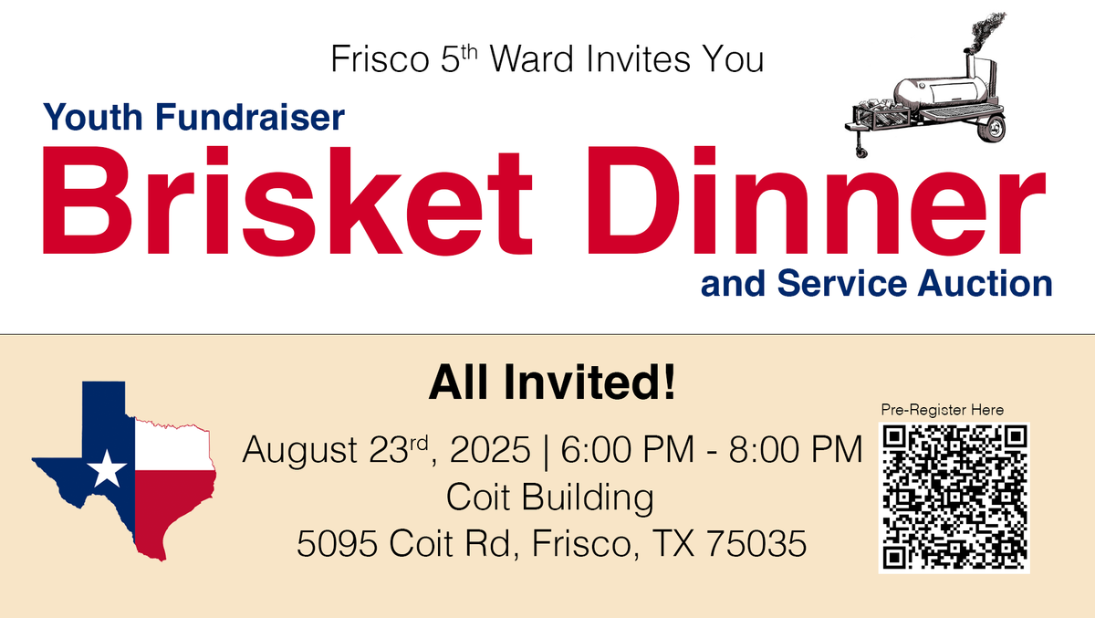 Youth Fundraiser Brisket Dinner & Service Auction