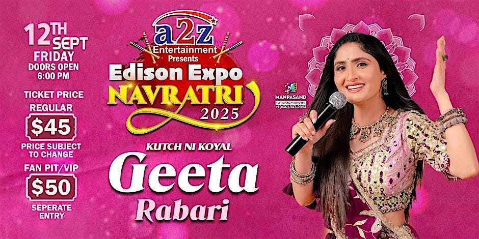 Garba With Geeta Rabari Live in Edison Expo New Jersey