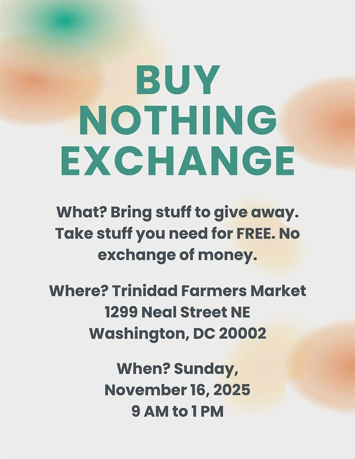 Buy Nothing Exchange @ Trinidad Farmers Market (Washington, DC)