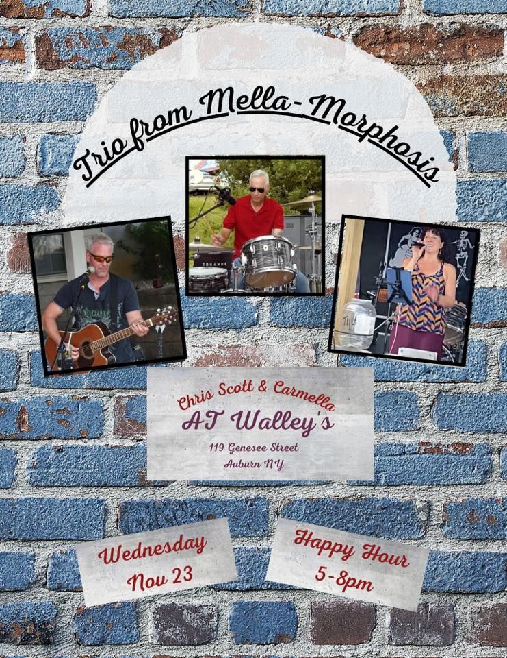 Happy Hour Specials & Live Music AT Walley, Auburn, NY November 23