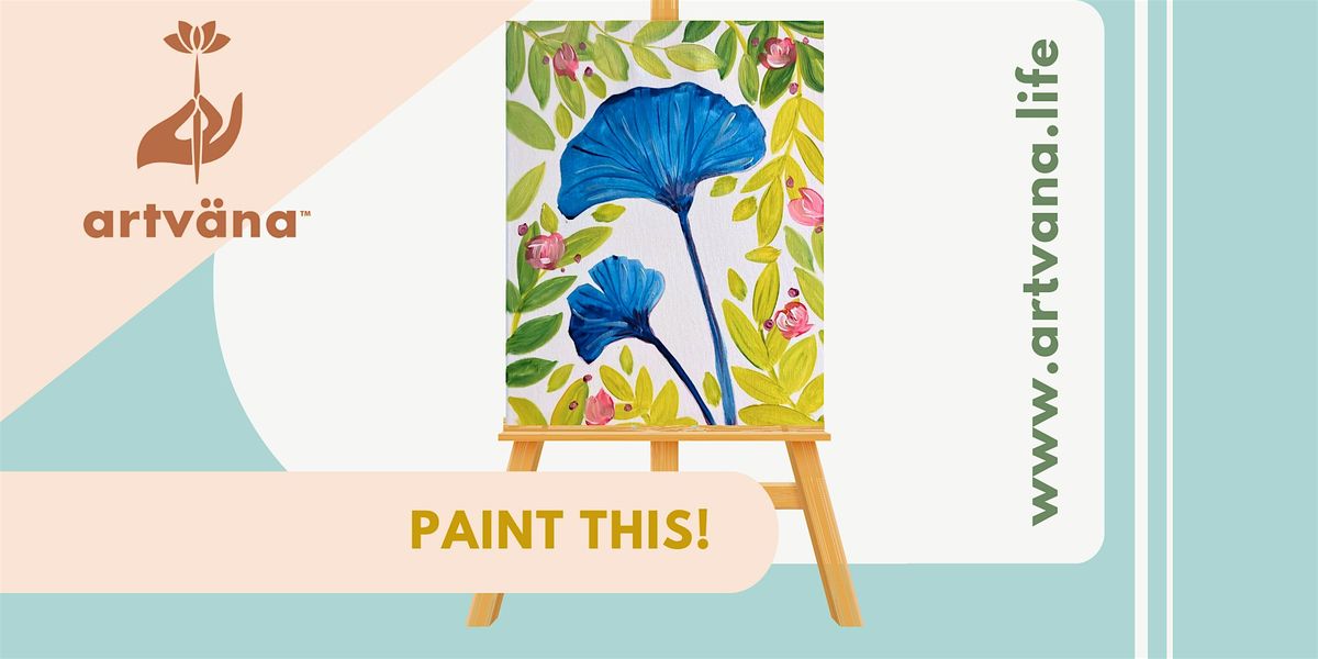 Artvana paint & sip class at Golden Hour Tea Olympia August 2025