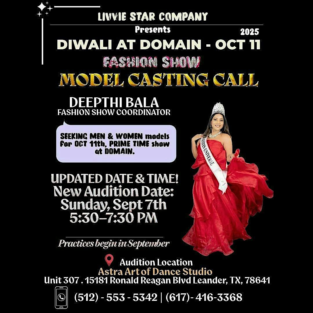 MODEL CASTING CALL | DIWALI & GARBA AT THE DOMAIN FASHION SHOW | OCT 11