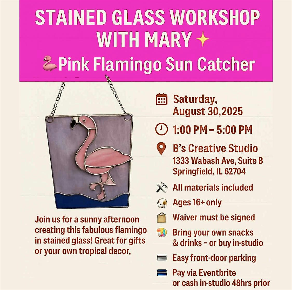 Stained Glass Flamingo