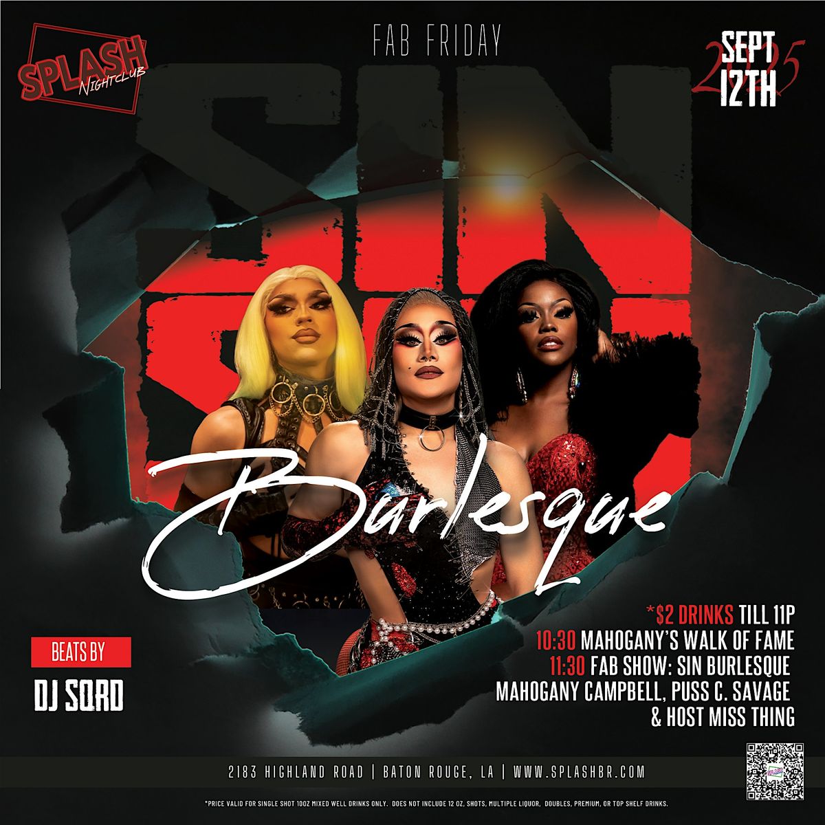 SIN: Burlesque Night - Fab Friday