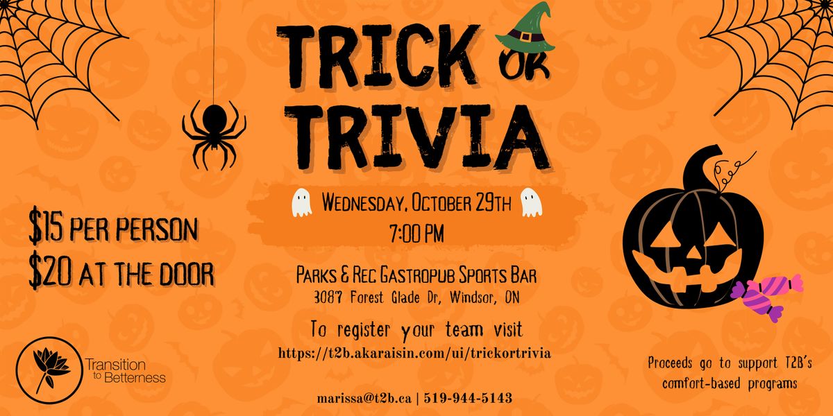 Trick or Trivia - T2B Halloween Fundraiser