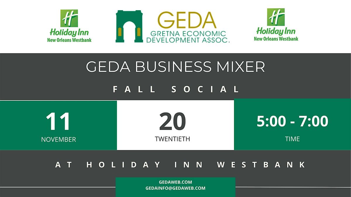 A Fall Business Mixer hosted by GEDA & Holiday Inn Westbank!