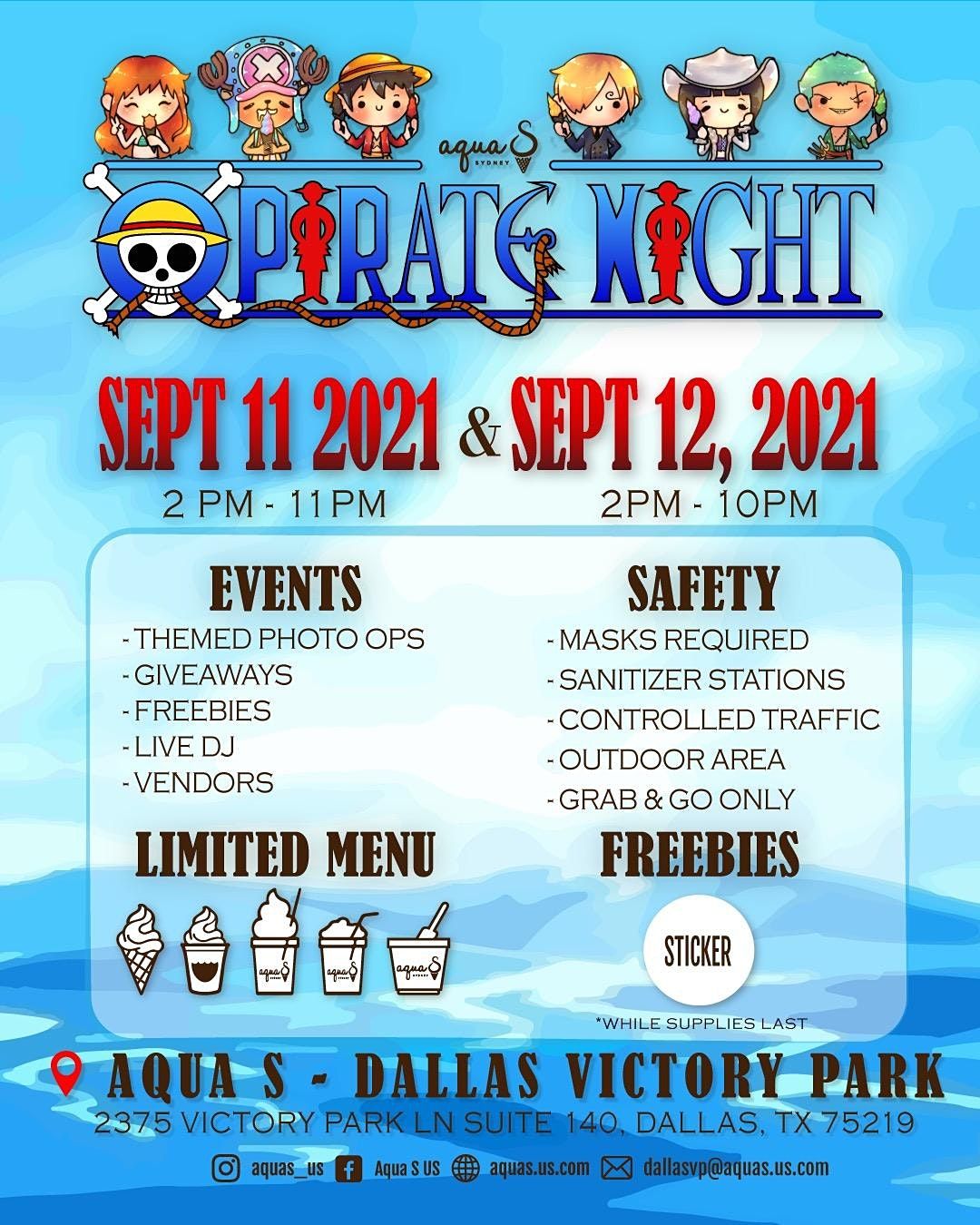 Aqua S One Piece Inspired Cafe Aqua S Dallas Tx September 11 To September 12