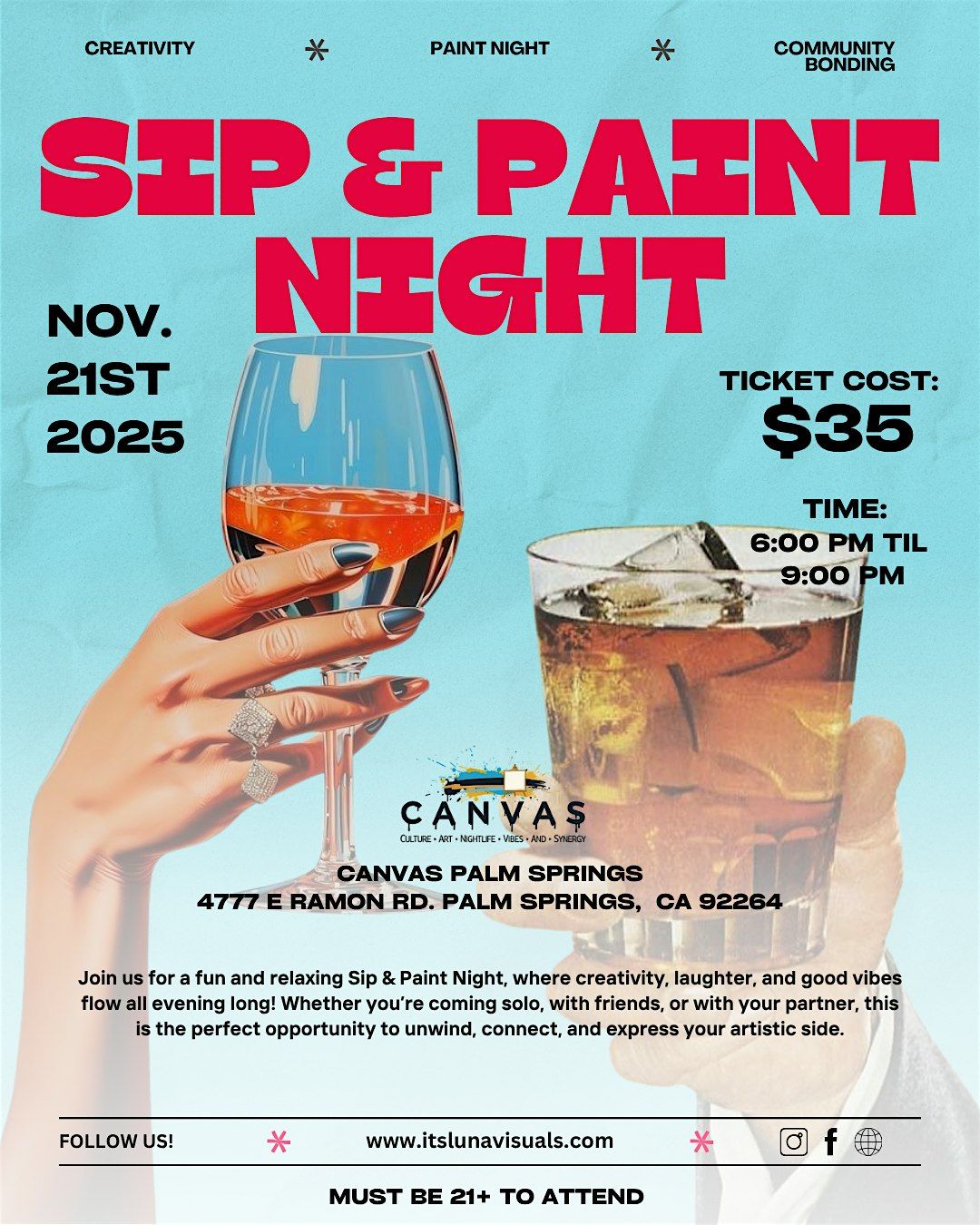 Sip & Paint Night - Canvas Palm Springs