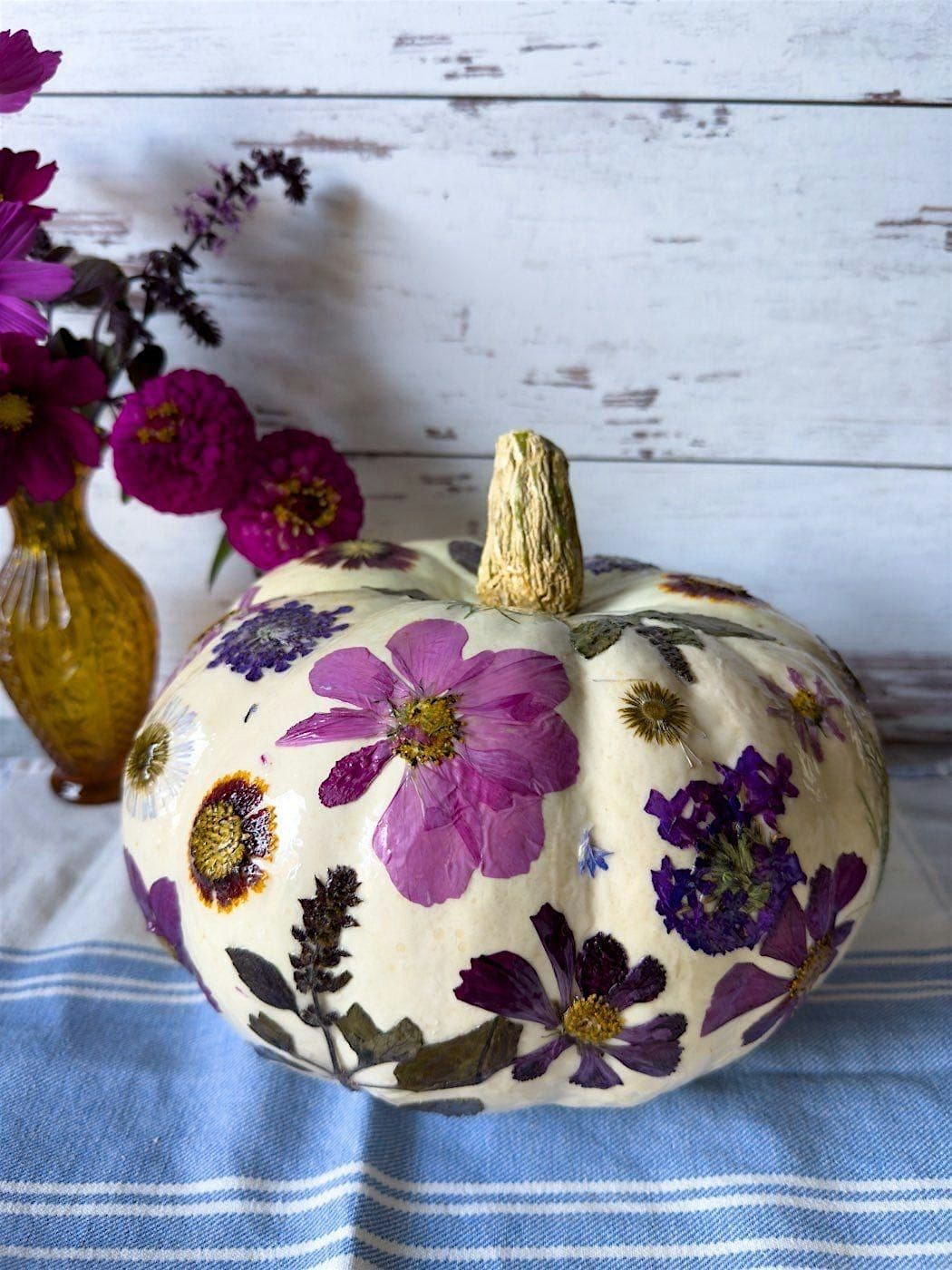 Pressed Flower Pumpkins