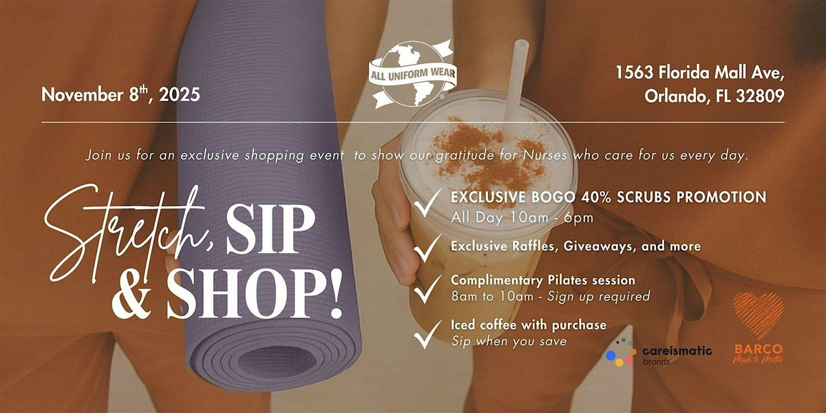 Stretch,Sip and Shop!