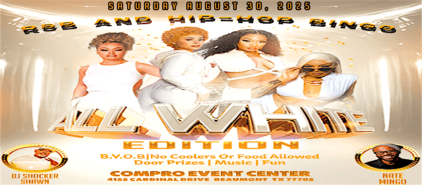 R&B and Hip-Hop Bingo - All White Everythang Edition