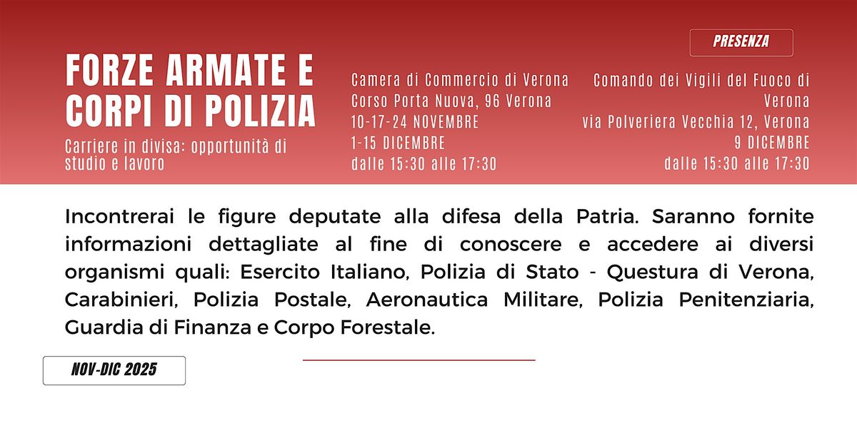 Master di Orientamento FORZE ARMATE E CORPI DI POLIZIA 2025