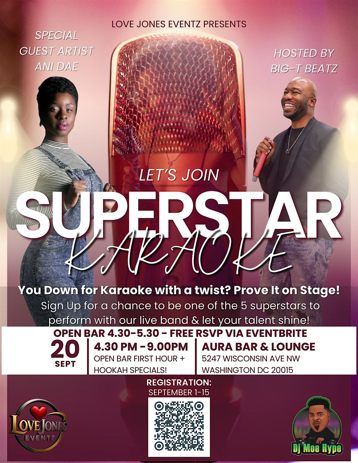 SuperStar Karaoke w\/ Live Band: Hosted by Big-T Beatz 9\/20 4:30-9pm