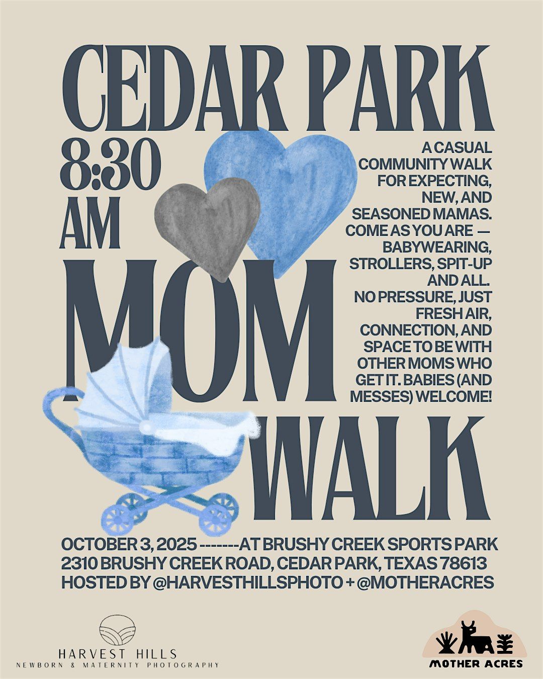 Cedar Park Mom Walk: OCTOBER 3, 2025