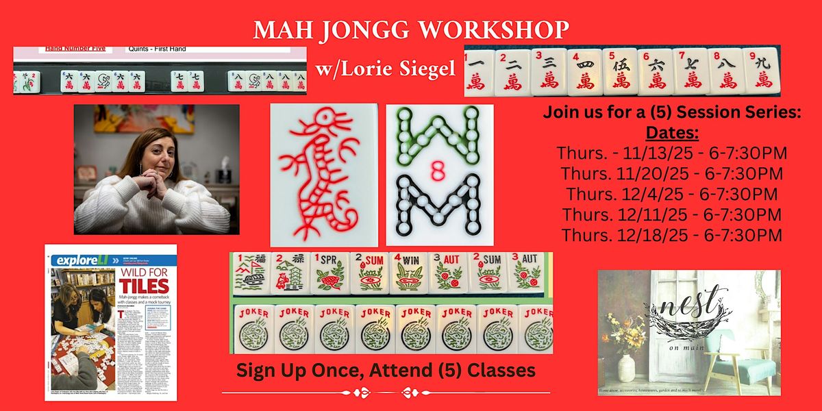 NEW! Series of (5) Mah Jongg Classes w\/Lorie Siegel