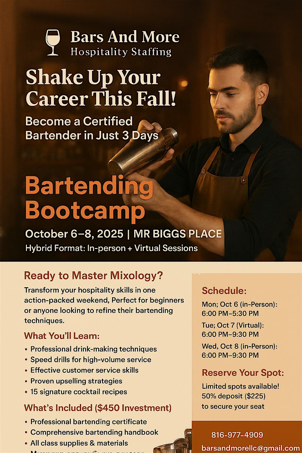 Shake & Pour Bartending Bootcamp