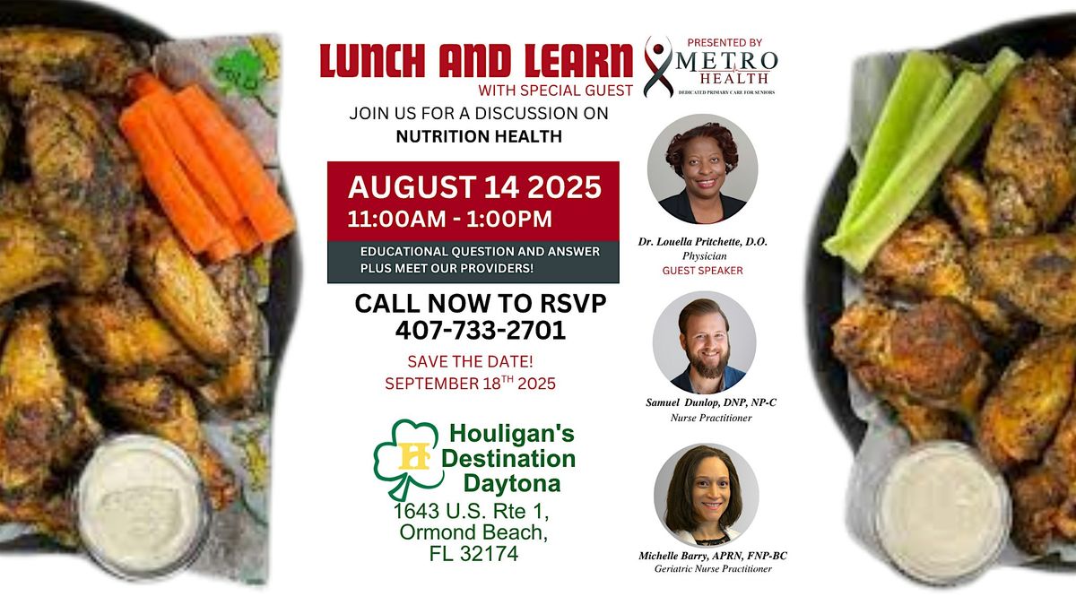Free for Seniors Lunch & Learn at Houligan's Destination Daytona