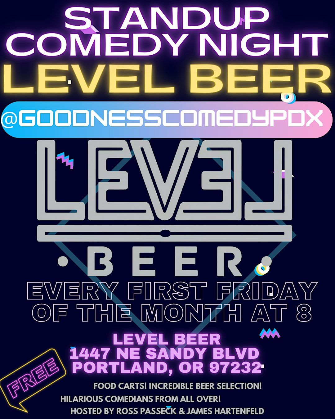 BUCKMAN, KERNS PDX - FREE COMEDY NIGHT AT LEVEL BEER
