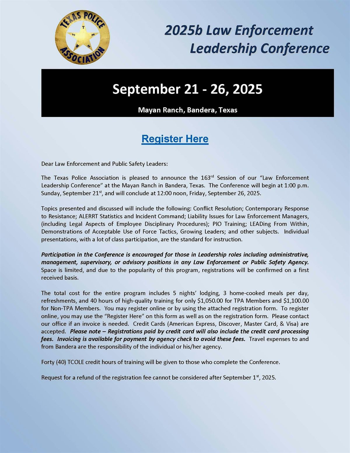 2025b Law Enforcement Leadership Conference