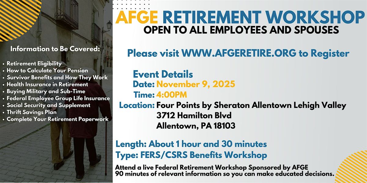 FERS\/CSRS Benefits Workshop Allentown - 11\/09\/25