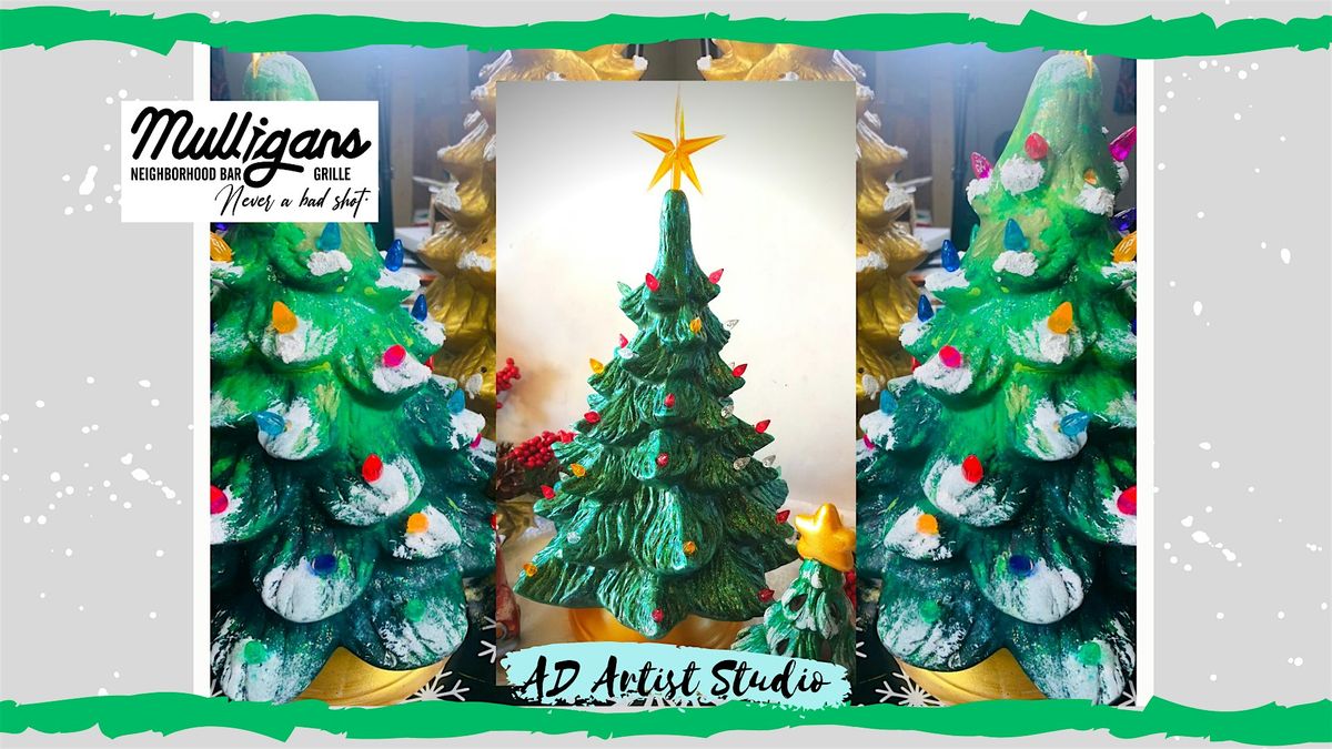 Vintage Ceramic Christmas Tree Paint Night at Mulligans