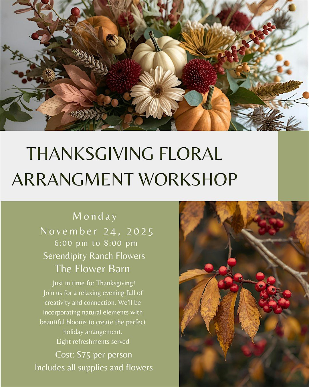Thanksgiving Floral Arrangement Workshop
