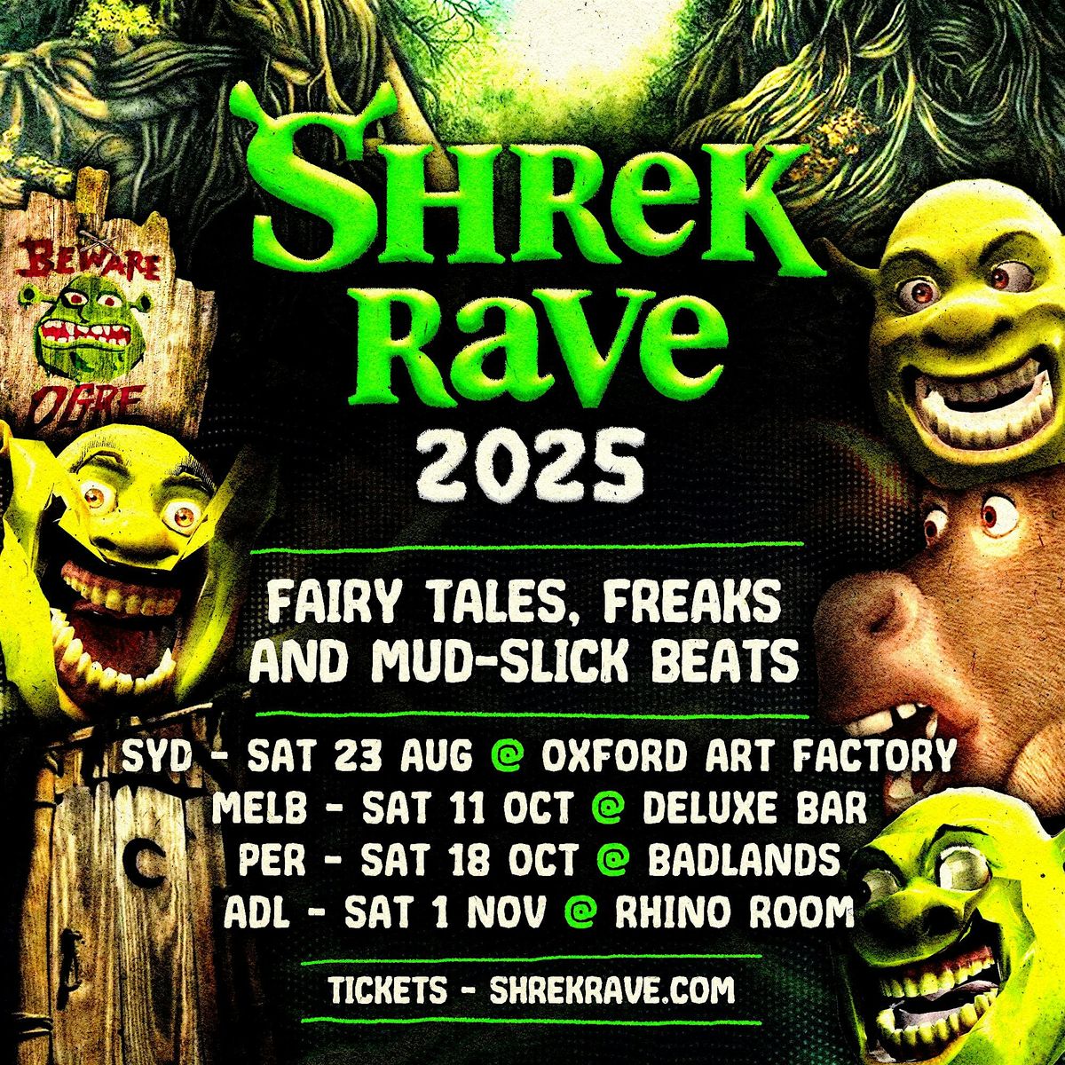 SHREK RAVE TOUR 2025 BRISBANE