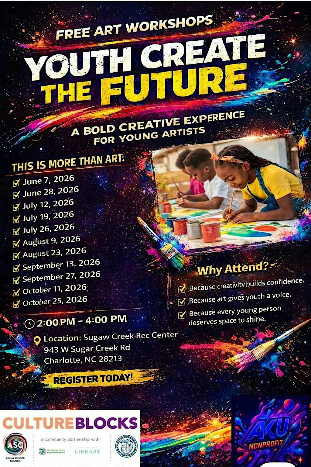 FREE ART WORKSHOPS: Youth Create The Future