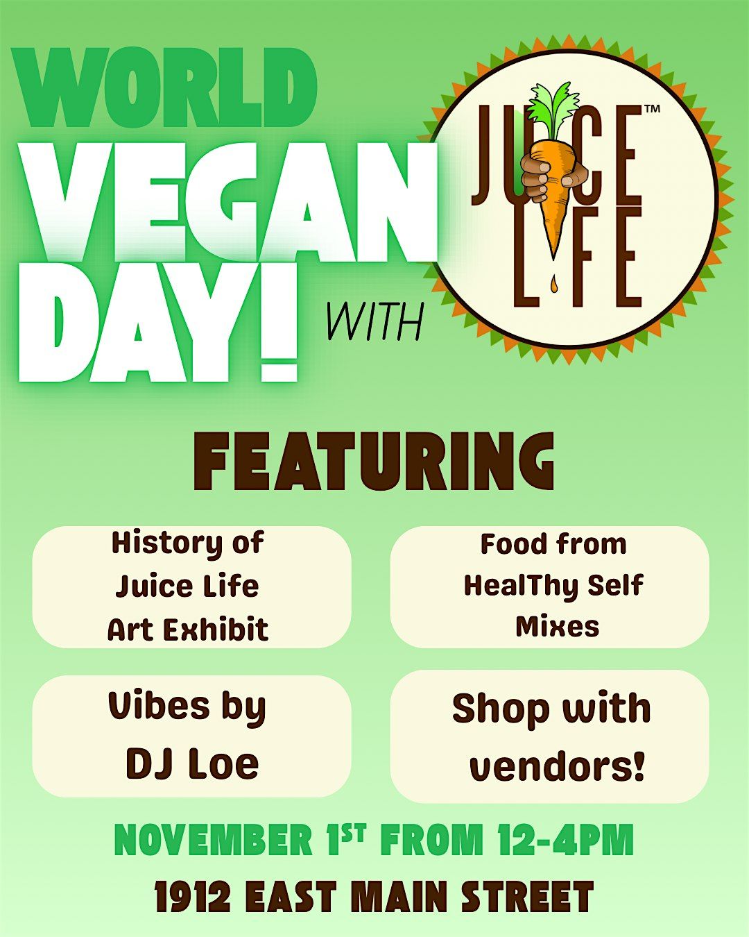 World Vegan Day with Juice Life RVA and Friends